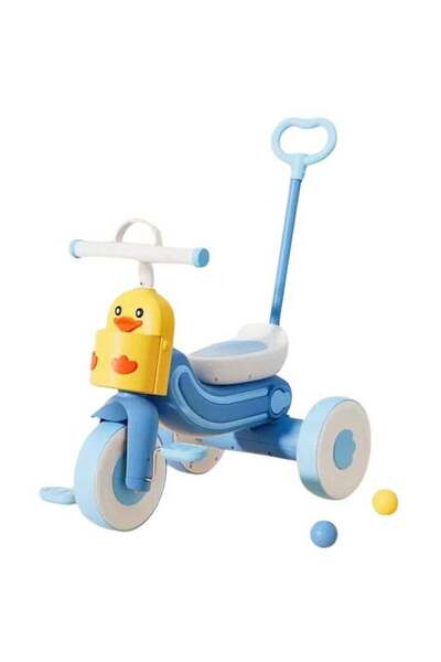 Generic Blue Kids Tricycle Little Yellow Duck with Parental Adjustable Push Handle