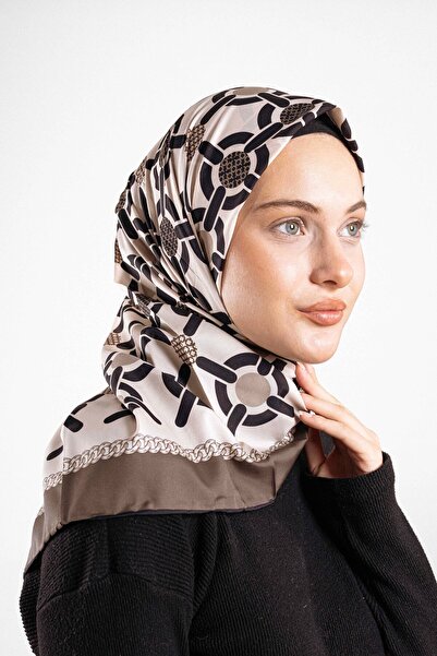 Akel Patterned Silky Alfa Silk Scarf – Soft Texture, Easy to Shape, 95X95 Women's Scarf