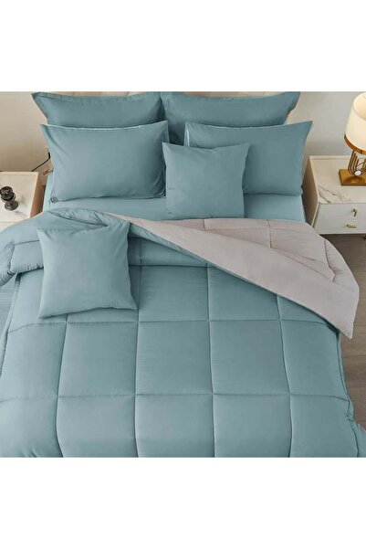 ShinyFlower Winter Comforter Set with Fixed Cotton Filling ,Soft Microfiber Fabric, Single Size 220x160 cm