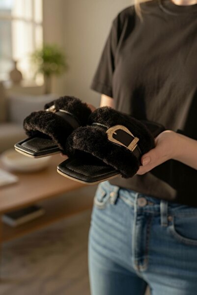 Modafırsat Women's Daily Slippers Plush Furry Guest Dowry Bundle Bride House Slippers