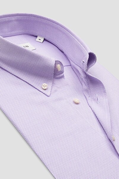 Abbate Bb Club Mike Oxford Cotton Regular Fit Purple Button-Down Collar Men's Plain Shirt