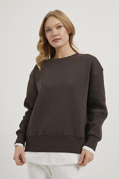 Arma Life Armalife 10964 Eteği̇ T-Shirt Detailled Bi̇s Yaka Kadin Sweat