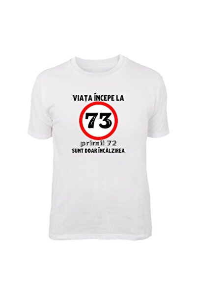 T&M Personalizare Tricou personalizat - Viața începe la 73 de ani, bumbac, M,...