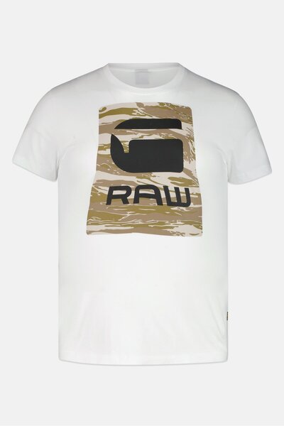 G-STAR RAW Men Crew Neck Short Sleeve Camouflage Print T-Shirt, White