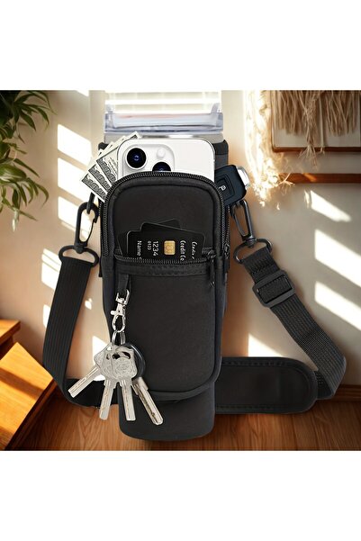 Store Quencher Pipetli 1.18 Lt Termos Kılıfı Omuz Askılı Termos Çanta Fermuarlı Cepli Kılıf Çanta