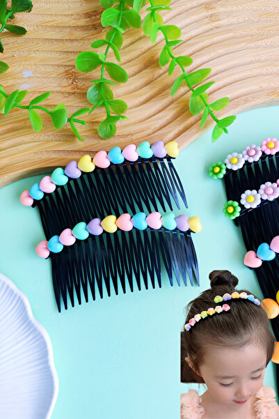 Nisankids Цветна гребенчеста фиба за коса с мотиви за момичета, 2 броя