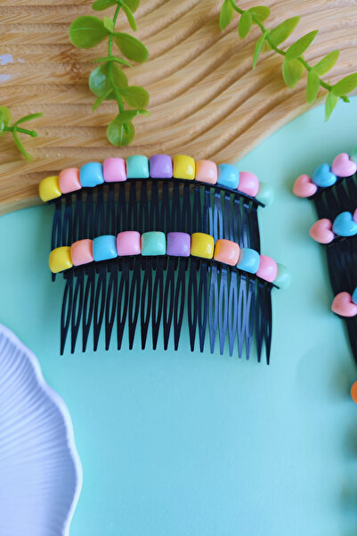 Nisankids Цветна гребенчеста фиба за коса с мотиви за момичета, 2 броя