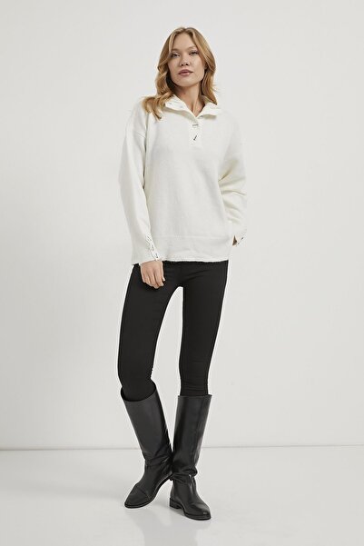 Arma Life Armalife 4786 collar sleeve button detailed knitwear women's sweater