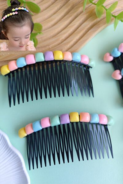 Nisankids Цветна гребенчеста фиба за коса с мотиви за момичета, 2 броя