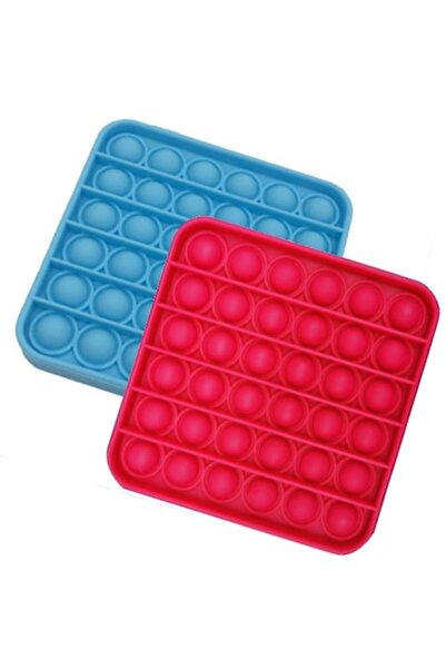 OEM Set de 2 jucării antistres Pop It din silicon, pătrate, albastru/roz, 13 ...