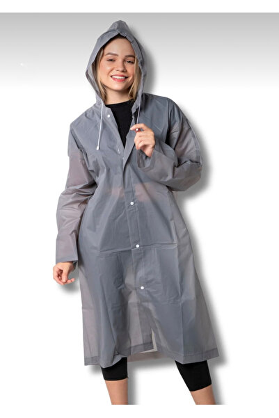 DEV 3 ADAM Unisex Women-Men Waterproof Windproof Raincoat with Snap Fasteners Hooded