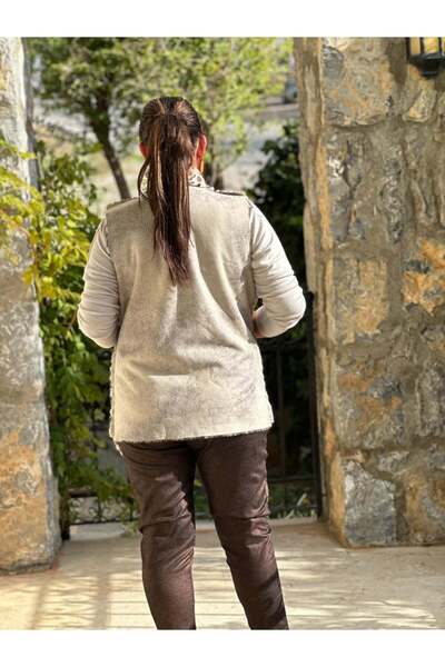 Punta Otantik Nc8470 Italian Double-Sided Nubuck-Fur Vest Stone
