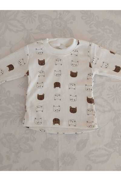 Özlev Baby Raporlu Kedi Desenli 1/3 Yaş Çocuk Pijama Takımı