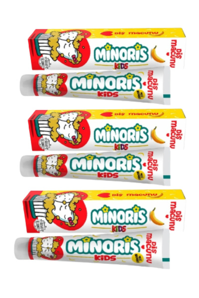 Minoris Kids Diş Macunu 75ml, Sülfatsız, Florürsüz, Organik Içerikli 3LÜ SET