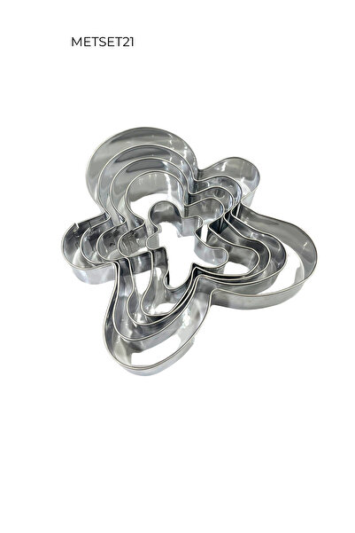 PASTRY PLANET Metal Gingerbread Man Serrated Volovan / Cookie Mold 6 Pieces