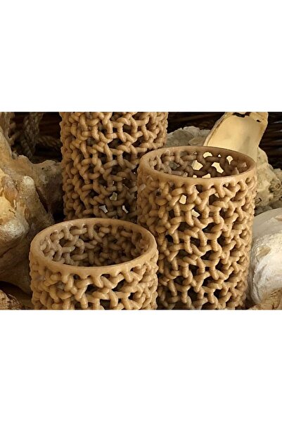 FOLİNZA Hasır Görünümlü Plastik 3'lü Vazo Set 15cm - 10cm - 5 Cm (ÇAPLARI 8 CM)