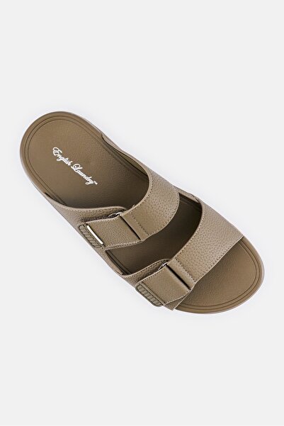 English Laundry Men 2 Strap Slip On Arabic Sandals, Olive