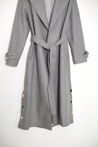 cemo Women's Gold Buttoned Coat