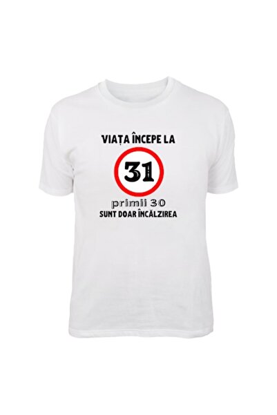 T&M Personalizare Tricou personalizat - Viața începe la 31 de ani, bumbac, M,...