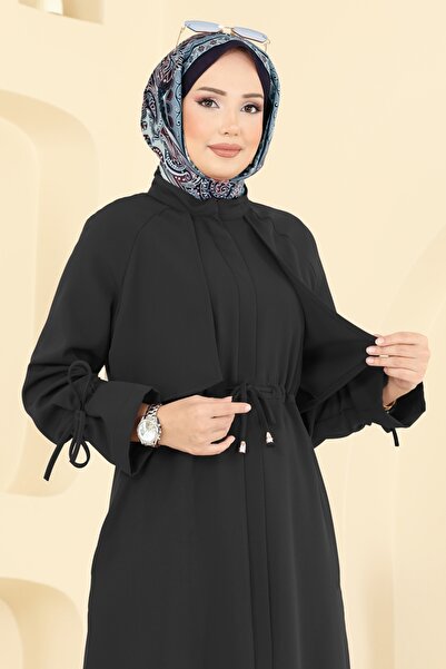 ModaMerve Beli Tünelli Dabıl Kap 2740SL432-MS Siyah