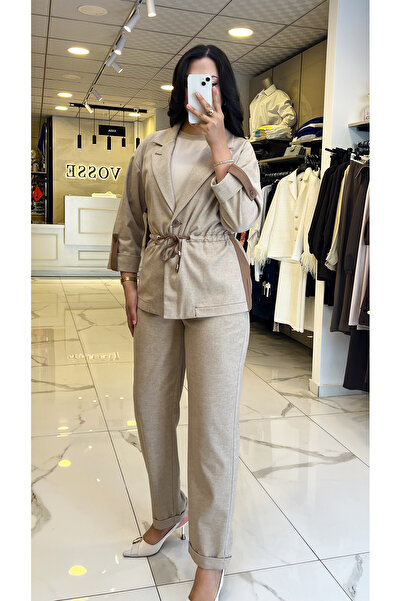 Vosse Moda İlgi Vizon Beli Büzgülü Apolet Detaylı Takım