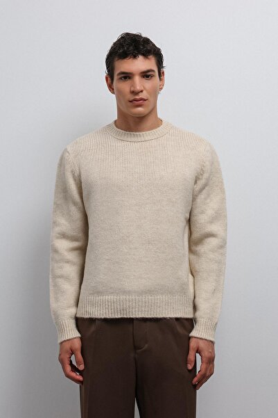 Antioch Beige Soft Textured Men's Sweater