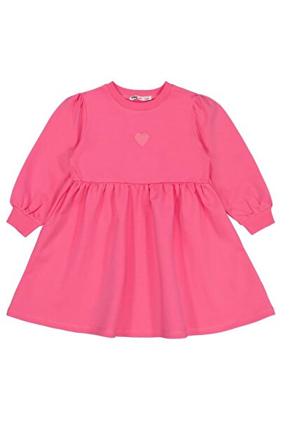 Civil Girls Kalp Nakışlı 2-5 Yaş Elbise - Pembe 4-5 Yaş