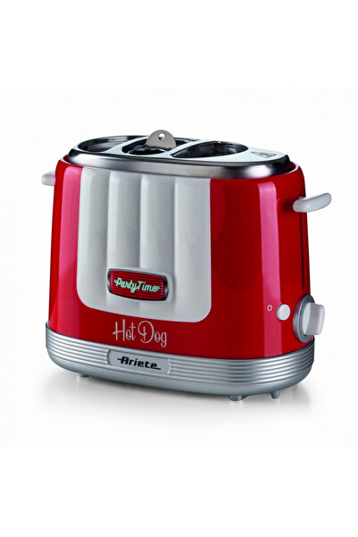 ARIETE PARTY TIME 0206/00 hot dog maker, 650W, 4 compartments, 5 levels, Stop function, Red