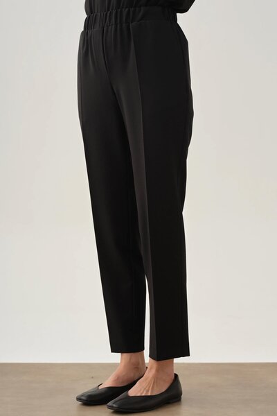 Tuğba Bel Lastikli Havuç Pantolon - Siyah