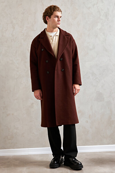 HYMAN Men's Oversized Lined Long Cashmere Coat