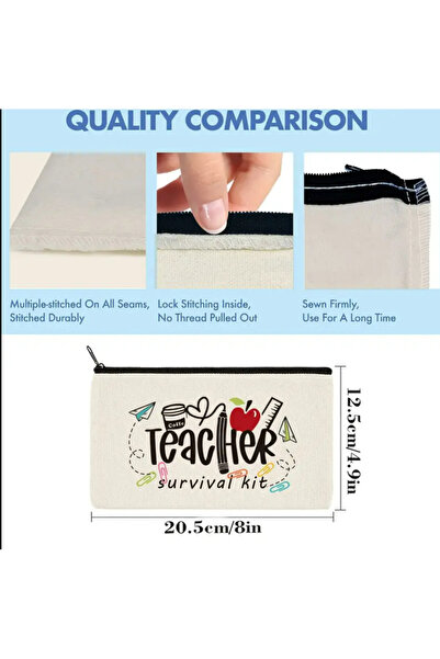 BABUN Best Teacher Written Cartoon Cloth Teacher Pen Holder Pencil Case Gift