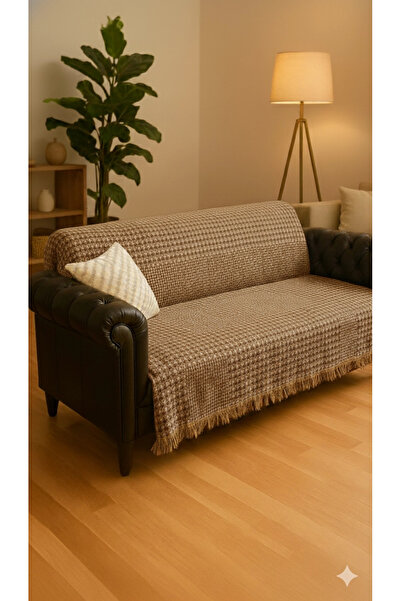 Sevinç Ev Tekstili Sevinç Luxury Cotton Sofa-Couch Cover Caramel