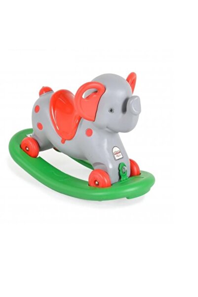 PİLSAN 2 in 1 elephant rocking chair with wheels and removable platform Grey