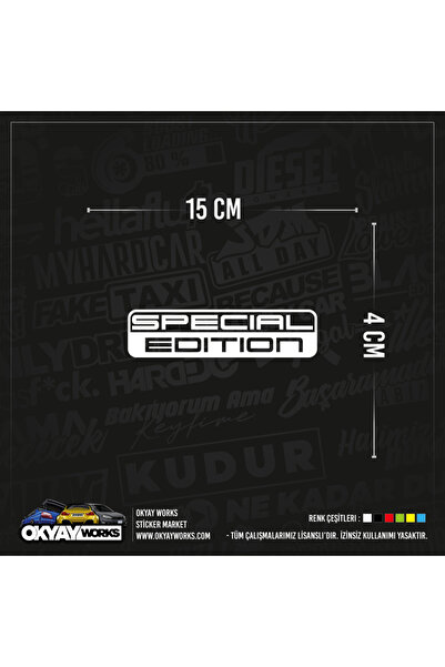 OkyayWorks Special Edition Sticker - Kırmızı- Araba-Motosiklet Etiket Sticker