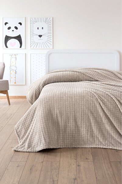Sevim Единично одеяло Wellsoft - меко, поларно, плюшено одеяло - 160x210 cm - бежово