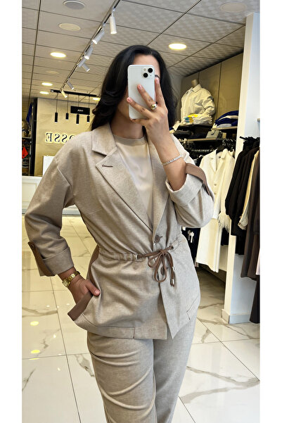 Vosse Moda İlgi Vizon Beli Büzgülü Apolet Detaylı Takım