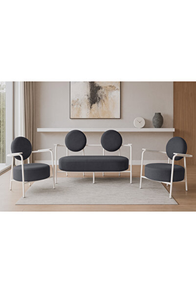 Azra Mobilya Venüs Koltuk Takımı Beyaz – Modern Koltuk Seti | Ofis ve Ev Kull...