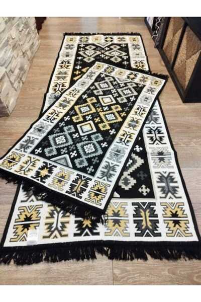 OEM 1+1 Set Woven Rugs, double-sided, size 60x90 cm + 80x200 cm H&H 110