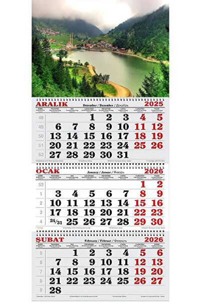 GENC DIJITAL BASKI 2026 Yılı Gemici Takvimi-Sisli Uzungöl Manzarası