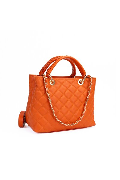 Posete Fagaras Poseta Piele Mini Georgie - Portocaliu, 3 Compartimente, 3 Buz...