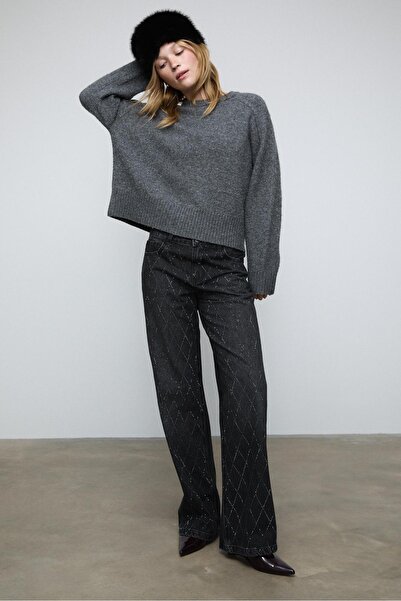 Stradivarius Pırlanta parıltılı jean