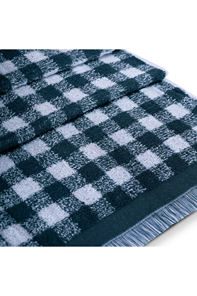 Altınbaşak منشفة حمام جراسيا 100% قطن مصبوغة بالخيوط 70×140 لون بترولي