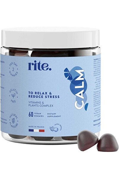 RITE SITE rite. CALM Vegan Vitamin Gummies, 60 Count, Natural Berries Flavor