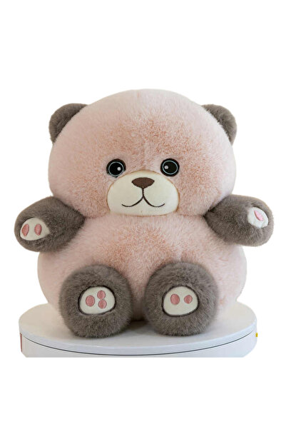 OEM Adorable soft fluffy teddy bear plush toy, Brown and Pink, 30 cm, 3+