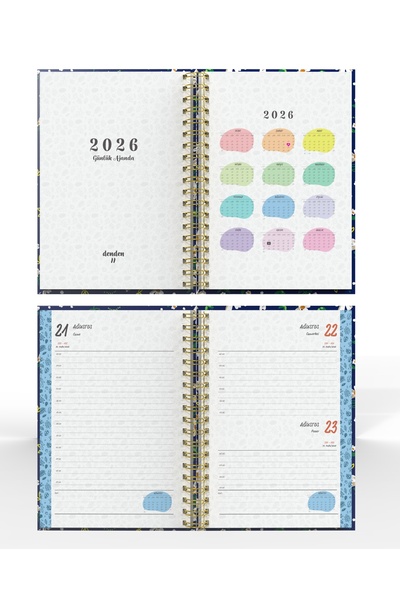 denden Spiral-Bound 2026 Agenda Flowers 3