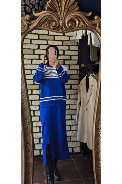 Mintaş Striped Skirt Knitwear Set