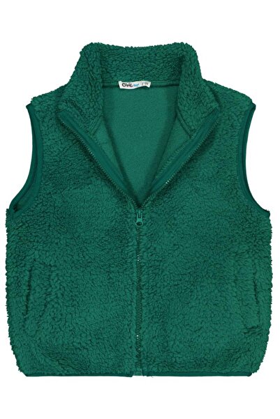 Civil Boys Zippered Vest with Pockets for Ages 2-5 - Green 3-4 Years