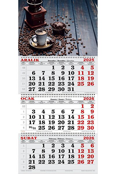 GENC DIJITAL BASKI 2026 Yılı Gemici Takvimi-Kahve Çekirdekleri