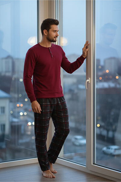 Bravie Luxury Thermal Men's Pajama Set 9741 Red