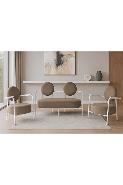 Azra Mobilya Venüs Koltuk Takımı Beyaz – Modern Koltuk Seti | Ofis ve Ev Kull...